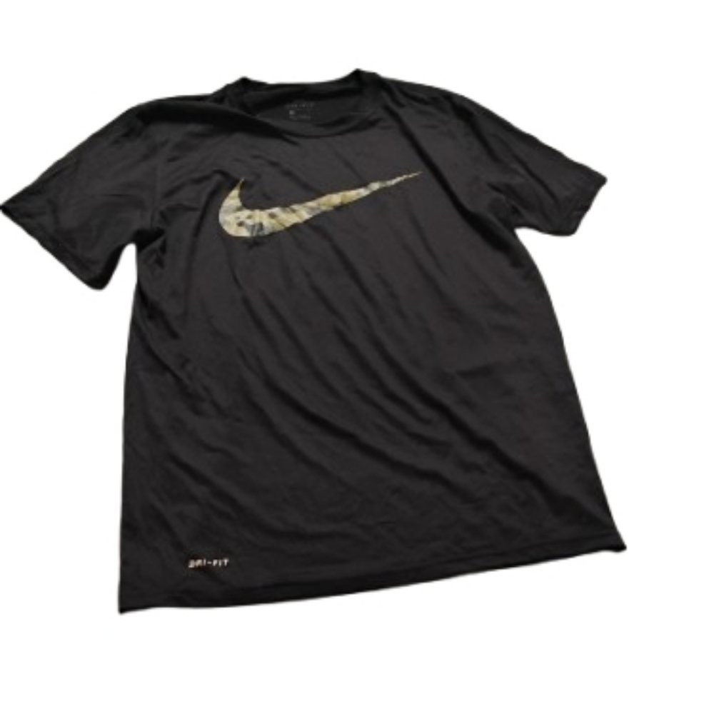 NWT Nike Mens Dri Fit Short Sleeve Athletic Camo Swoosh Logo Tee Shirt Sz L
